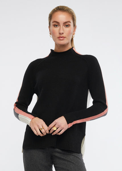 ZP6104 Intarsia Funnel Neck Jumper