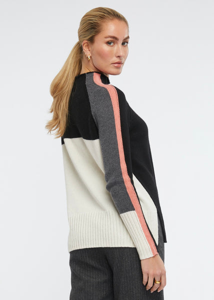 ZP6104 Intarsia Funnel Neck Jumper