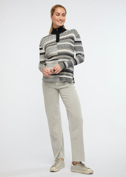 ZP6141 Multi Stripe Zip Up Jumper