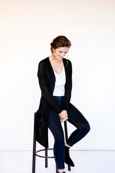 RoseLongline Cardigan By Random