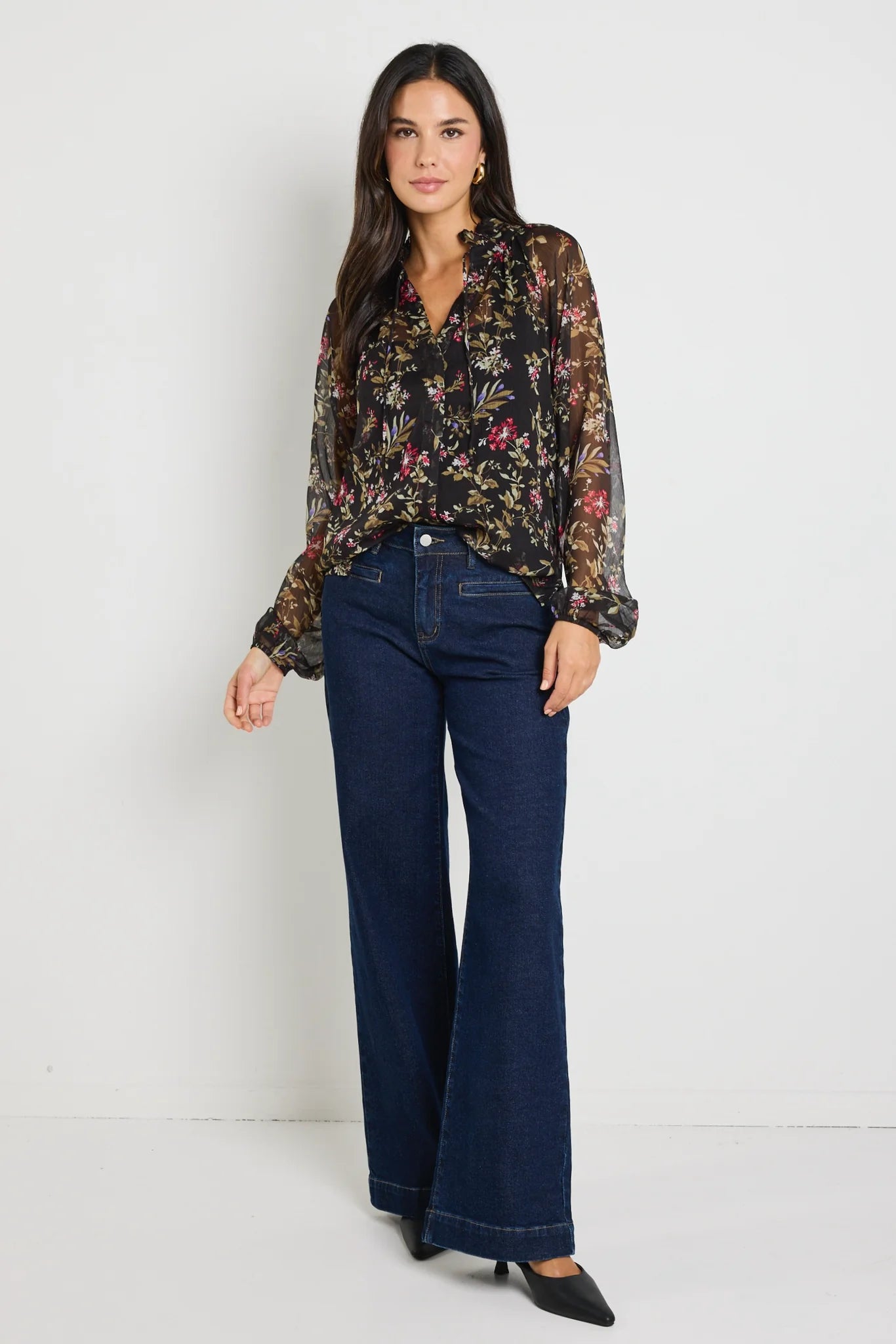 Deft Posy Floral L/S Blouse