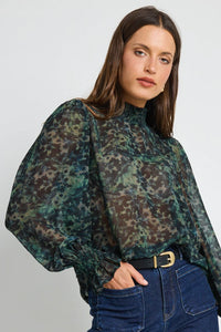 Emphatic Emphatic Ditsy Print Shirred L/S Top