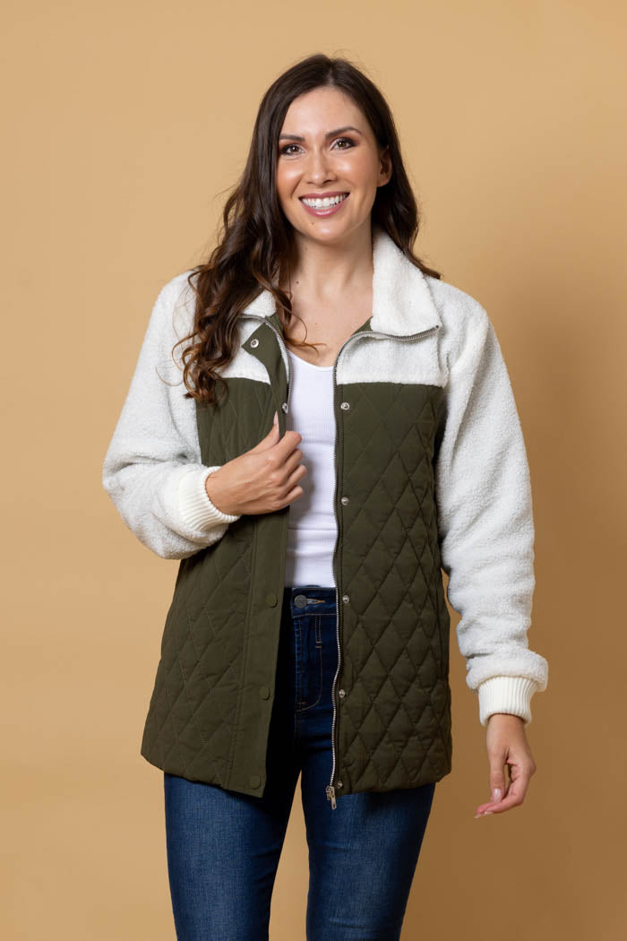 CH551 Quilted Sherpa Jacket