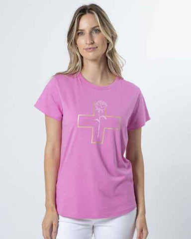 SG24SS210 TShirt with Rose & Cross