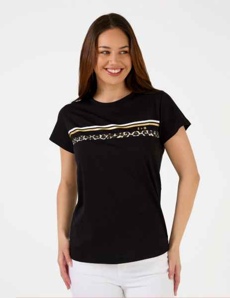 SGTS3536 Black Icon Stripe Tee