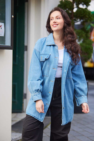 CH255 Oversized Denim Shacket