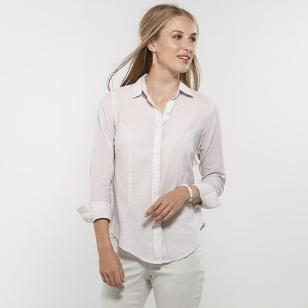 Panelled White Shirt