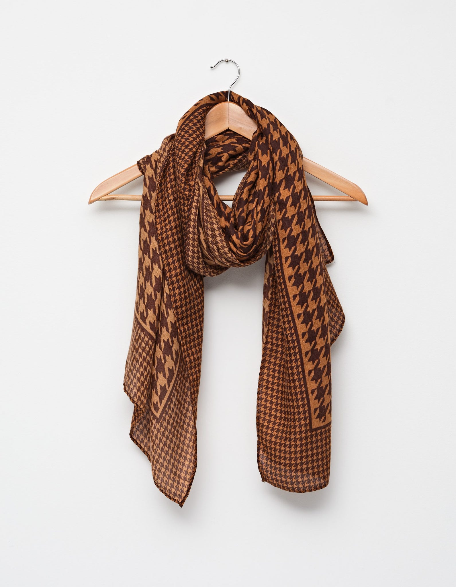 SGS1813 Houndstooth Amber Scarf by Stella and Gemma
